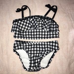 Black Plaid Bathing Suit
